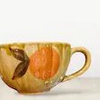 فنجان لته خوری دست ساز پرتقال 