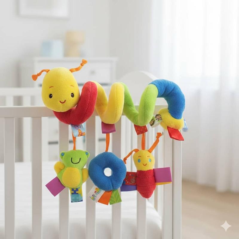 آویز کریر مارپیچ رنگی رنگی کرم شب تاب