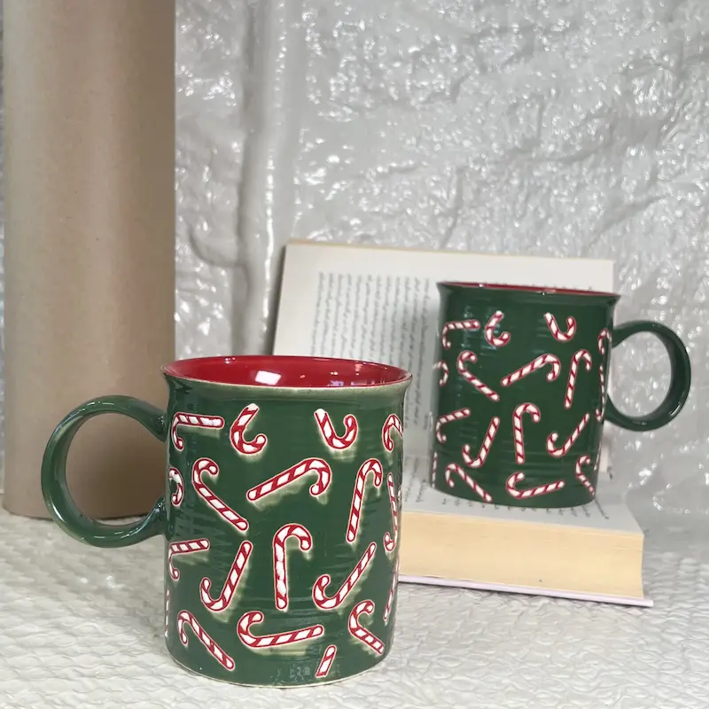 ماگ سرامیکی آبنبات کریسمسی