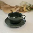 فنجان نعلبکی سرامیکی رنگ زیتونی ۳۵۰ میل و 300 میل