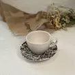 فنجان و نعلبکی پلنگی سفید و مشکی300 میل از برند کرامیکا 
