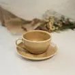 فنجان نعلبکی رنگ زرد سرامیکی 300 میل و350 میل