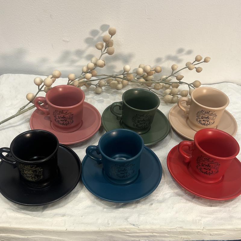 ست 6 پارچه فنجان و نعلبکی کرامیکا 1008