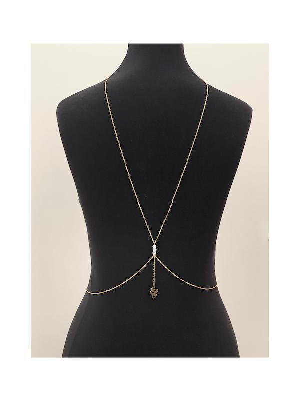 زنجیربدن وسط مروارید و‌اویز مار