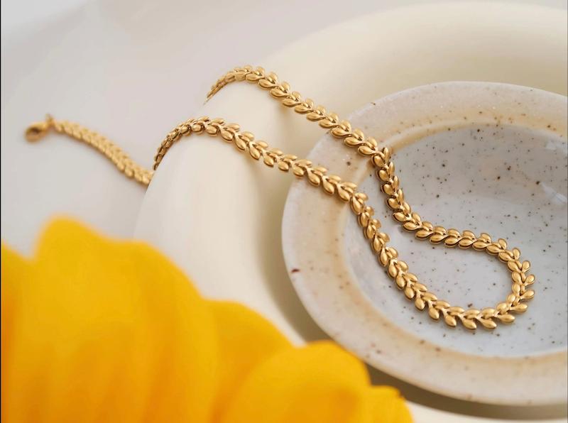 گردنبند گندمی طرح طلا