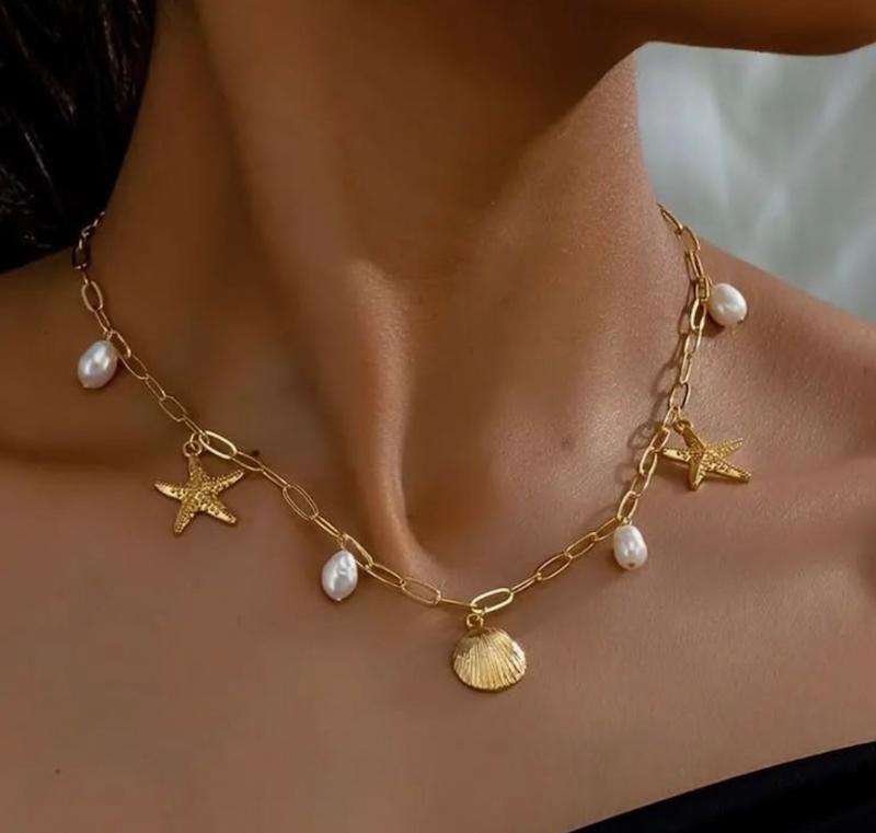 گردنبند آویز دریایی و مروارید