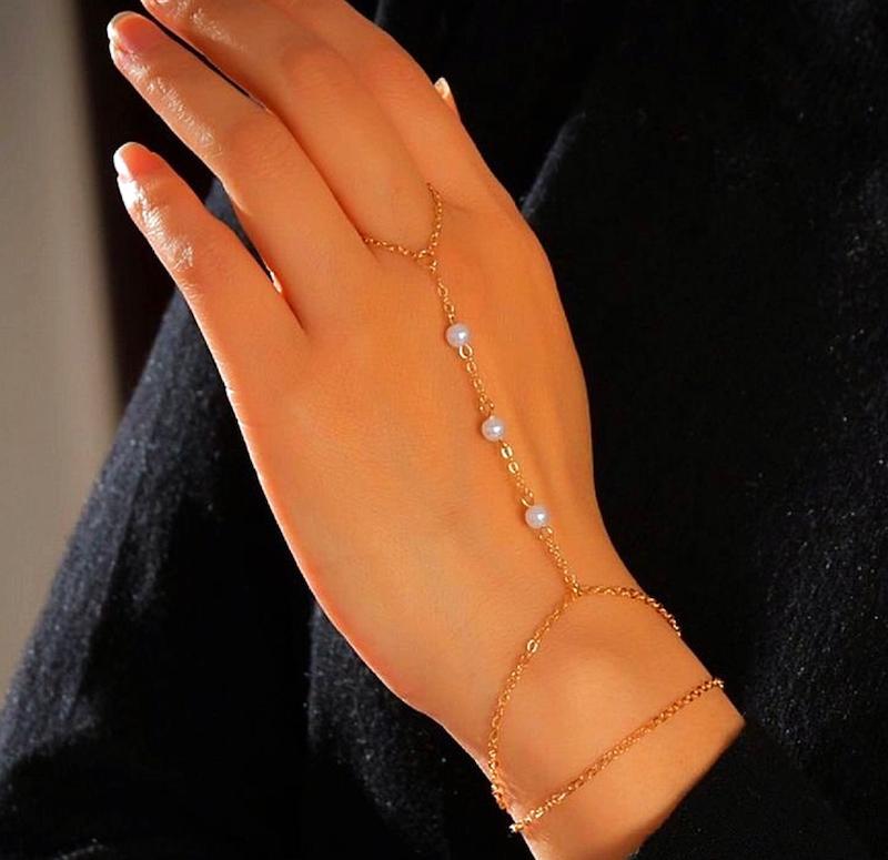 تمیمه دست دولایه سه مروارید