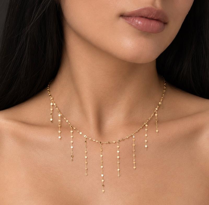 گردنبند ریزشی طرح طلا