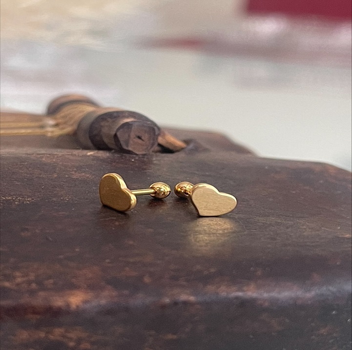 پیرسینگ گوش قلبی (یک عدد)