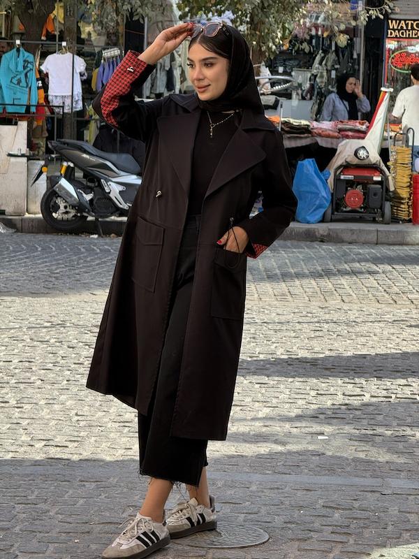 کتان پارکا کمر گت 16590