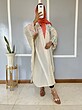 مانتو عبایی لینن مدل فلور کد 7394