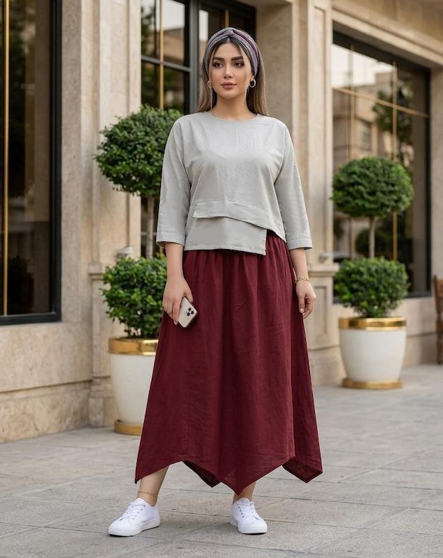 شومیز دامن جنس الیاف