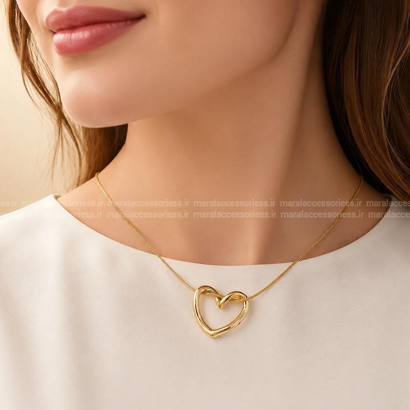 گردنبند قلب طرح طلا کد۹۰۹