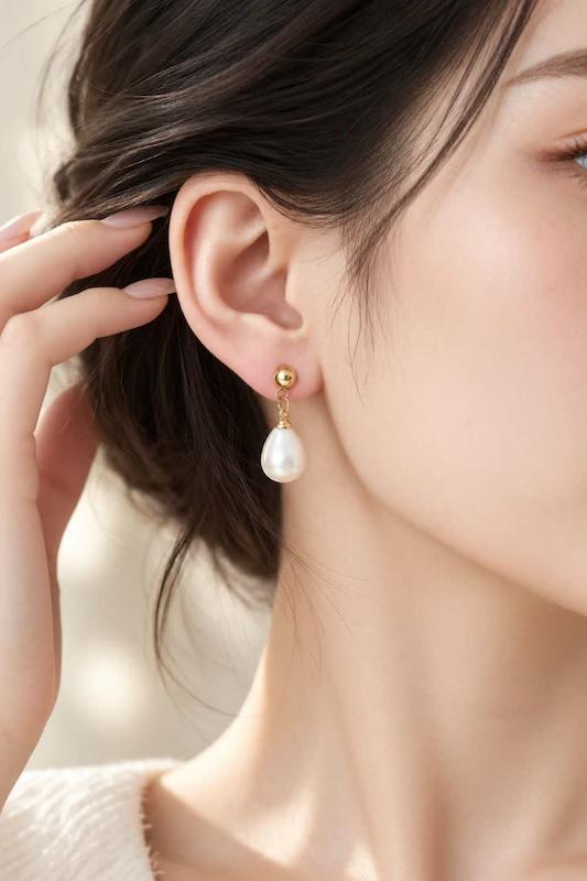گوشواره سوزنی مروارید اشکی 1532