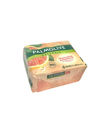 صابون پالمولیو مرطوب کننده و شاداب کننده با عصاره مرکبات و کرم بسته 4 عددی (4*90 گرم) PALMOLIVE naturals moisturizing & freshness  with citrus extract & cream