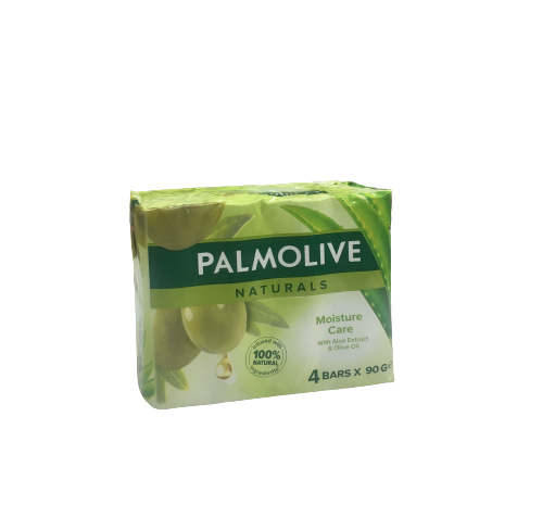صابون پالمولیو مرطوب کننده با عصاره آلوئه ورا و روغن زیتون بسته (4*90 گرمی) PALMOLIVE naturals moisturizing care with aloe vera extract & olive oil 