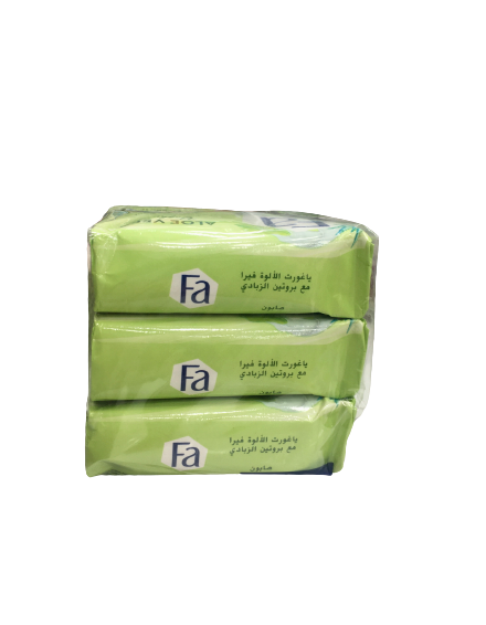 صابون فا بسته 6 عددی با آلوئه ورا و ماست حاوی رایحه ملایم و تازه (6*125گرمی) Fa soap pack of 6 with aloe vera and yogurt containing a mild and fresh scent