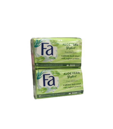 صابون فا بسته 6 عددی با آلوئه ورا و ماست حاوی رایحه ملایم و تازه (6*125گرمی) Fa soap pack of 6 with aloe vera and yogurt containing a mild and fresh scent