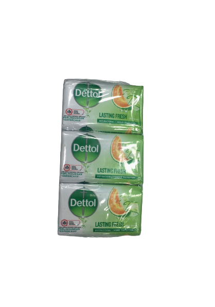 صابون دتول  آنتی باکتریال و محافظت از بو با رایحه تازه و ماندگار بسته 6 عددی (6*60 گرمی)  Dettol lasting fresh bar soap antibacterial + odour protection
