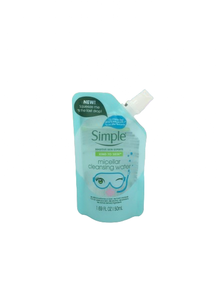 میسلار واتر عروسکی سیمپل پاک کننده آرایش برای پوست های حساس 50 میلی Simple micellar cleansing water kind to skin