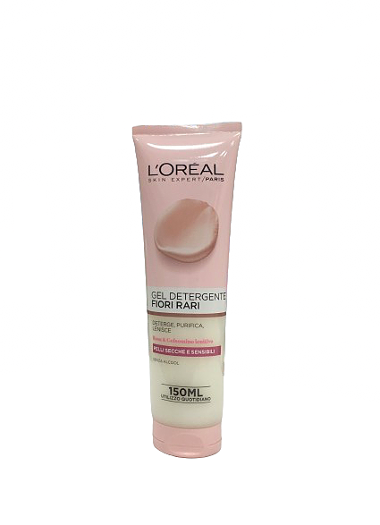 ژل کرم لورآل پاک کننده و تسکین دهنده پوست خشک و حساس 150 میلی L'OREAL gel detergente fiori rari rosa e gelsomino lenitivo pelli secche sensibili