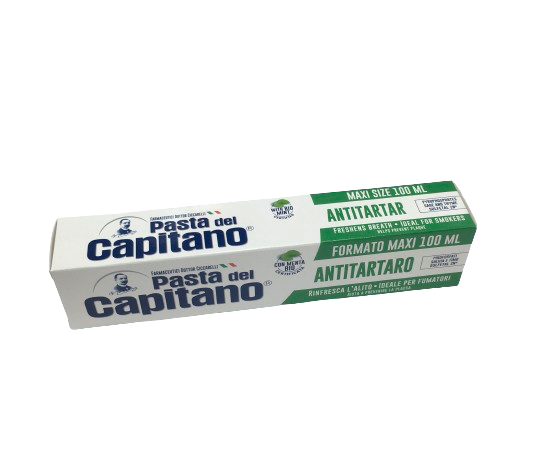 خمیر دندان ضد تارتار کاپیتانو خوشبو کننده دهان برای افراد سیگاری 100 گرمی capitano antitartaro pirofosfati salvia e timo sulfetal zn 