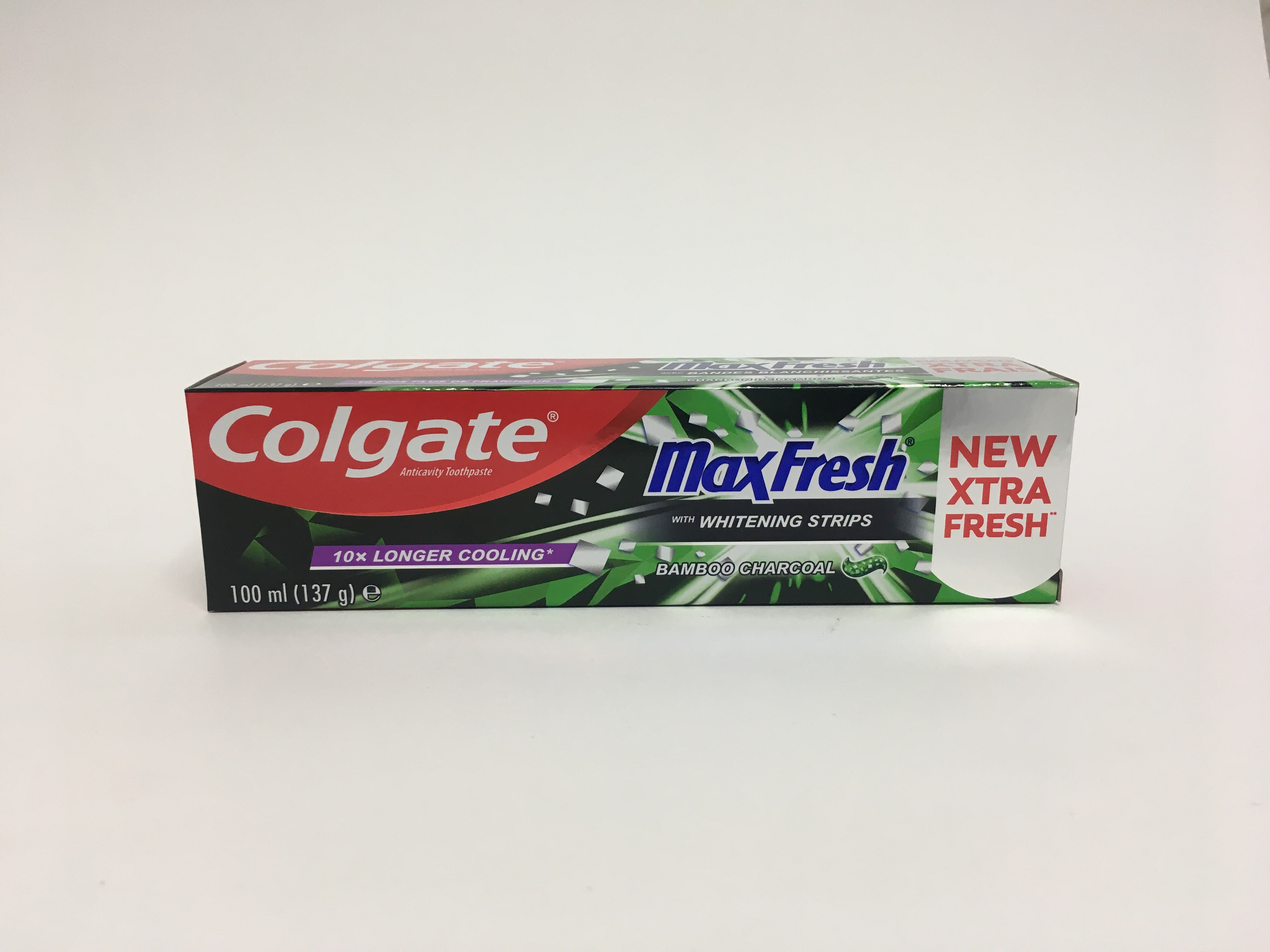 خمیر دندان ضد حفره کلگیت مکس فرش با زغال چوب بامبو 137 گرمی Colgate anticavity toothpaste max fresh with bamboo charcoal