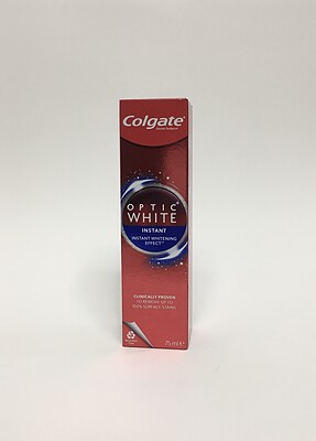 خمیر دندان  فلوراید کلگیت optic white با اثر سفید کننده فوری 75 میلی colgate fluoride toothpaste optic white instant whitening effect