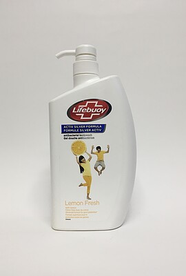 شامپو بدن آنتی باکتریال لایف بوی پمپی با رایحه لیموی تازه حجم 1 لیتری Lifebuoy activ silver formula antibacterial body wash with lemon fresh