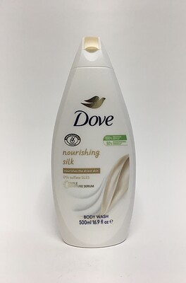 شامپو بدن بدون سولفات داو مغذی پوست خشک با سرم مرطوب کننده 500 میلی Dove nourishing silk nourishes the driest skin 0% sulfate sles body wash