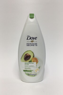 شامپو بدن تقویت کننده داو مغذی با روغن آووکادو و عصاره گل کالاندولا 500 میلی Dove nourishing secrets invigorating ritual body wash with avocado oil & calendula extract