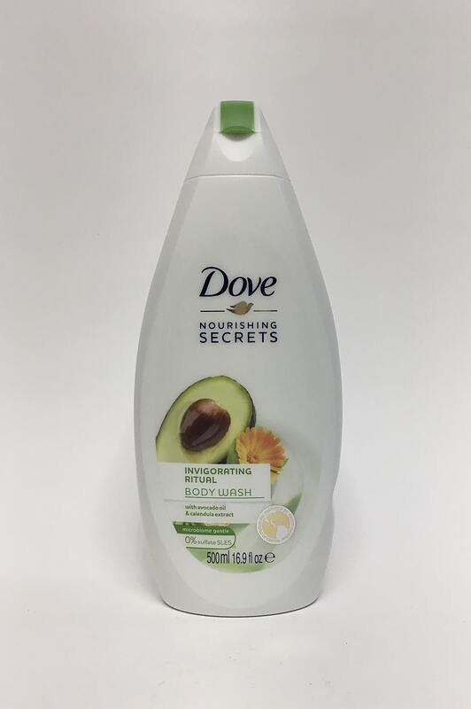 شامپو بدن تقویت کننده داو مغذی با روغن آووکادو و عصاره گل کالاندولا 500 میلی Dove nourishing secrets invigorating ritual body wash with avocado oil & calendula extract