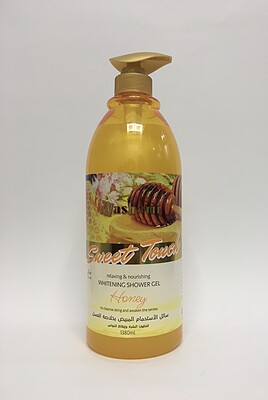شامپو سفید کننده بدن واشامی تقویت کننده و آرامبخش پوست با عسل 1380 میلی Washami sweet touch whitening shower gel relaxing & nourishing with honey