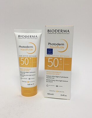 کرم ضد آفتاب بایودرما فتودرم آکوافلواید نامری 100 میلی  BIODERMA photoderm aquafluide sun active defense spf 50+ uvb
