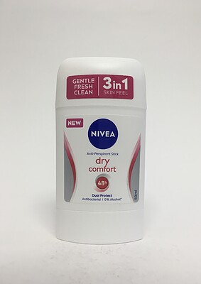 دئودورانت 2 گانه ضد تعریق و آنتی باکتریال نیوا مدل dry comfort محافظت 48 ساعته 50 گرمی NIVEA DRY COMFORT ANTI PERSPIRANT STICK
