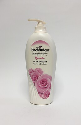 لوسیون معطر بدن انچانتر رومانتیک با آلوئه ورا و کره زیتون 500 میلی Enchanteur perfumed body lotion romantic satin smooth with aloe vera & olive butter