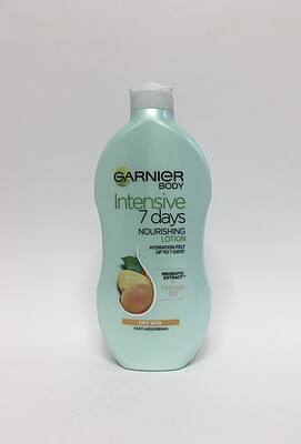 لوسیون مغذی 7 روزه بدن گارنیر با عصاره پروبیوتیک + روغن انبه برای پوست خشک 400 میلی GARNIER body intensive 7 days nourishing lotion