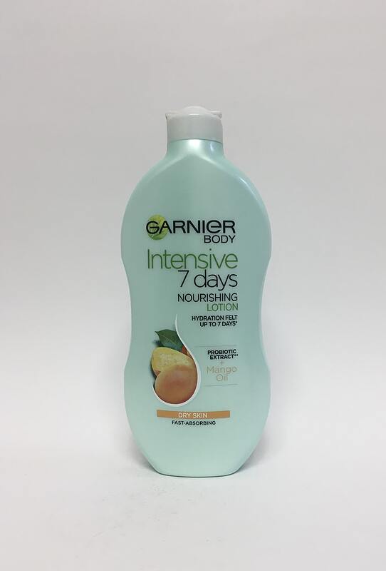 لوسیون مغذی 7 روزه بدن گارنیر با عصاره پروبیوتیک + روغن انبه برای پوست خشک 400 میلی GARNIER body intensive 7 days nourishing lotion