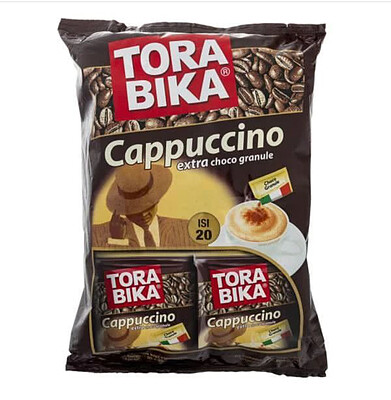کاپوچینو ترابیکا عمده TORA BIKA اصلی کارتن 12 بسته 20 عددی TORA BIKA cappuccino