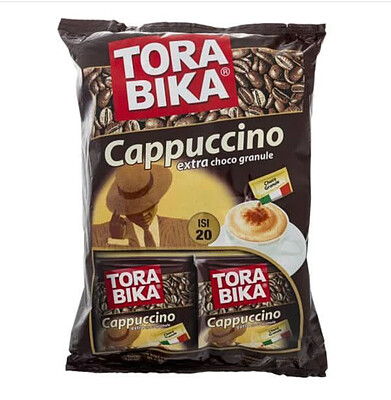 کاپوچینو تورابیکا عمده TORA BIKA اصلی کارتن 12 بسته 20 عددی TORA BIKA cappuccino