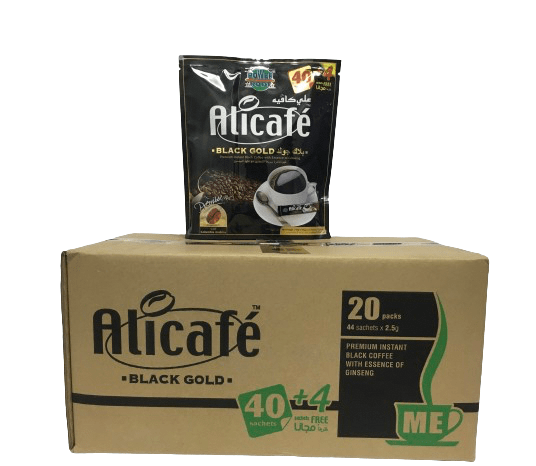 قهوه فوری علی کافه بلک گلد ALicafe black gold عمده 20 بسته 40 عددی ALicafe black gold