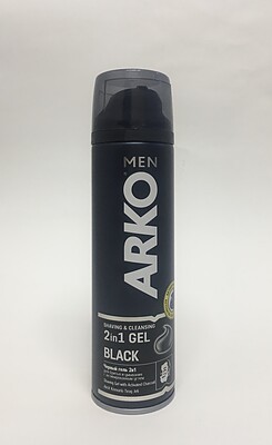 ژل اصلاح 2 در 1 مردانه آرکو ( اصلاح و پاکسازی) بلک 200 میلی ARKO MEN shaving & cleansing 2 in 1 gel black 