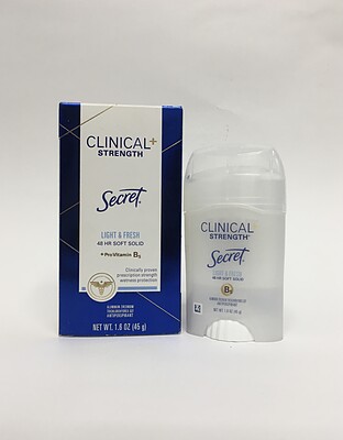 مام صابونی ضد تعریق 48 ساعته سکرت فرش اند لایت 45 گرمی Secret clinical + strength light & fresh 48 hr soft solid Stick