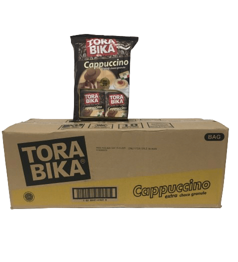 کاپوچینو تورابیکا عمده TORA BIKA اصلی کارتن 12 بسته 20 عددی TORA BIKA cappuccino