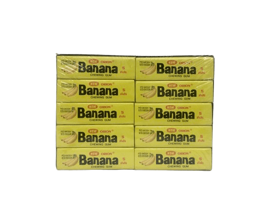 آدامس موزی اوریون کره ایی اصل عمده کارتن 50 بسته 20 عددی ORION banana gum