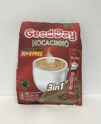 کافی میکس 3 در 1 موکاچینو گوددی عمده کارتن 12 بسته (هربسته حاوی 35+5 ساشه) Good Day mocacinno 3 in 1 instant coffee