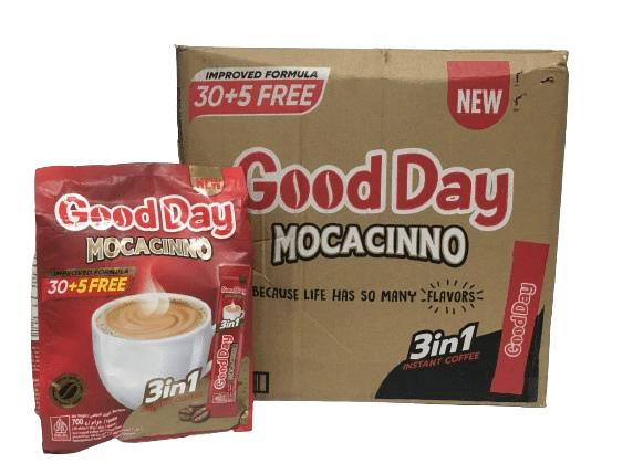 کافی میکس 3 در 1 موکاچینو گوددی عمده کارتن 12 بسته (هربسته حاوی 35+5 ساشه) Good Day mocacinno 3 in 1 instant coffee