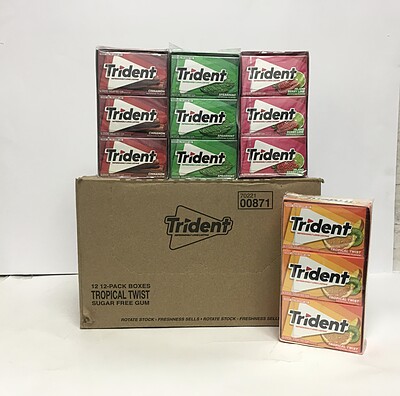 آدامس تریدنت اصلی عمده کارتن (12*12) در طعم های مختلف Trident gum