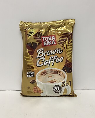 قیمت عمده کافی میکس براون کافی تورابیکا کارتن (12 بسته 20 ساشه ای ) TORA BIKA Brown Coffee