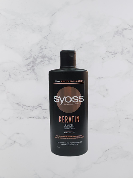 شامپو کراتینه سایوس با رایحه نیلوفر آبی 440 میلی  SYOSS keratin shampoo with blue lotus